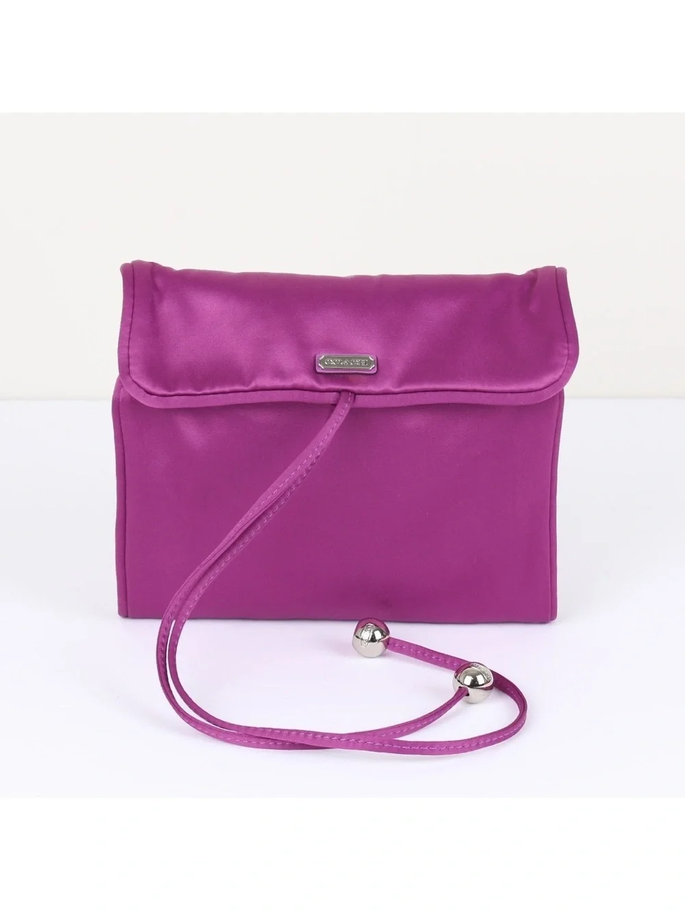 Coach Mulberry Satin Travel Jewelry Roll Organizer Case F66561